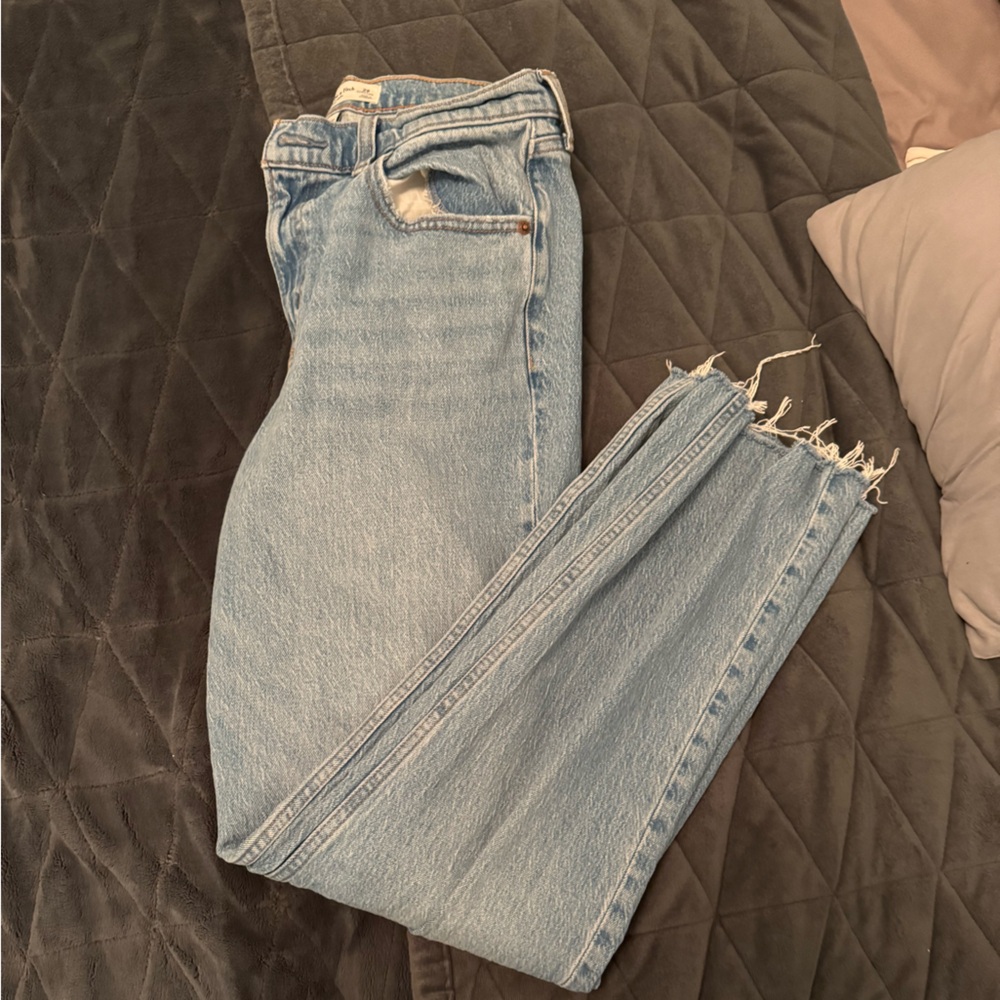 X-Long Abercrombie & Fitch Light Blue Straight Leg Jeans